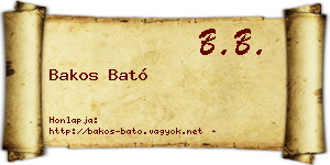 Bakos Bató névjegykártya